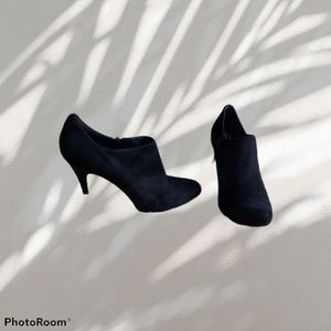 Cole Haan Nike Air Black Suede Bootie Heels